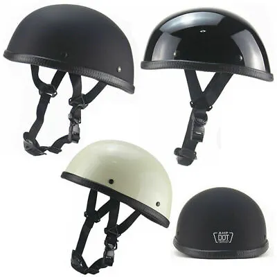 Lightest Motorcycle FLAT DOT Beanie Helmet Half Helmet Cap Skid Scooter Chopper • $29.99