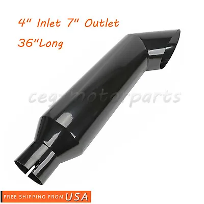 Diesel Smoker Exhaust Stack Tip Black 4  Inlet 7 Outlet 36  Long Miter Angle Cut • $59.99