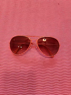 Aviator Sunglasses Tinted W/ Orange Frames M/F Rarely Worn Unscratched Clean  • $6