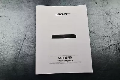 New Bose Solo 15/10 TV Sound System Owner's Guide Operating Manual • $19.99