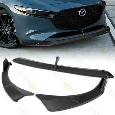 For 19-24 Mazda 3 Hatchback 5dr Ms-style Matt Black Front Bumper Lip Spoiler • $89.24