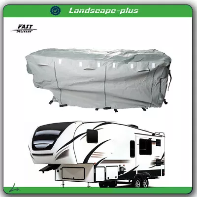 33'-37' FT 4-Ply 5TH Wheel RV Motorhome Camper Storage Waterproof Cover Gray • $146.56