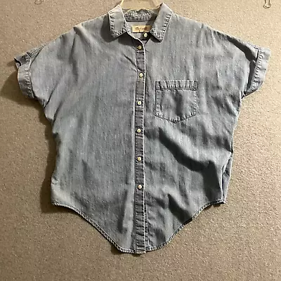 Madewell Shirt Womens Small Blue Chambray Button Up Pocket • $11.99