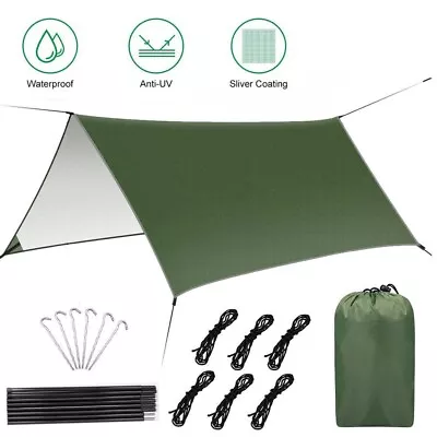 3M X 3M Hammock Rain Fly Tent Tarp Waterproof Windproof Camping Tarp Shelter • £18.99