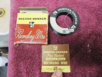 WEBSTER WIRE RECORDING Blank Spool 15 Min NOS Recorder Tape Reel WEBCOR CHICAGO • $19.99