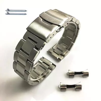 Polished And Brushed Metal Steel Brushed Curved End Replacement Watch Band #7011 • $17.95