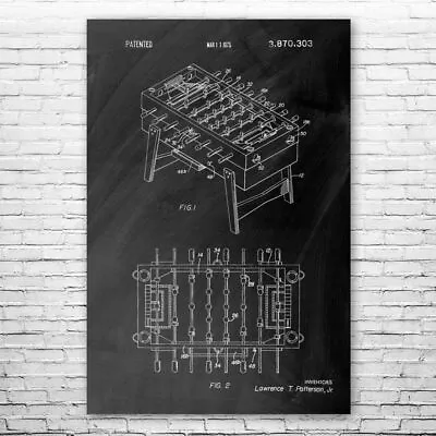 Foosball Table Patent Poster Print 12 SIZES Man Cave Decor Bar Wall Art Pub Art • $14.95