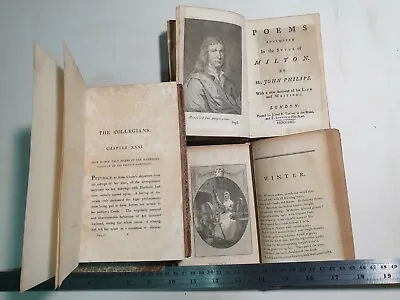 5 Antique 18th 19th Century Books Poems Milton Seasons Engravings The Collegians • £40