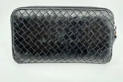 AUTH Excellent BOTTEGA VENETA BLACK Leather LONG WALLET LOGO JAPAN • $159.81