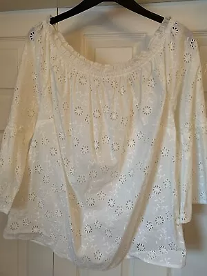 Ladies TU Bardot Top Off The Shoulder Off White Size 16 NWOT • £9.99