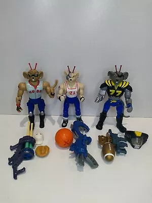 £110 • Buy 1993 Biker Mice From Mars Sports Bros Vinnie Modo Throttle Action Figure Set 