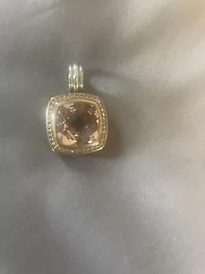 DAVID  YURMAN 14mm  MORGANITE M DIAMOND  N 18 Kt   ALBION  PENDANT • $600