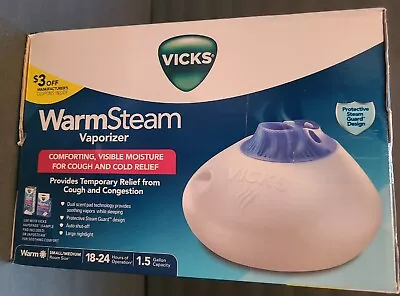 Vicks Warm Steam Vaporizer Sm-Med Rooms 1.5 Gallon Tank V150SGNL White New • $15.99