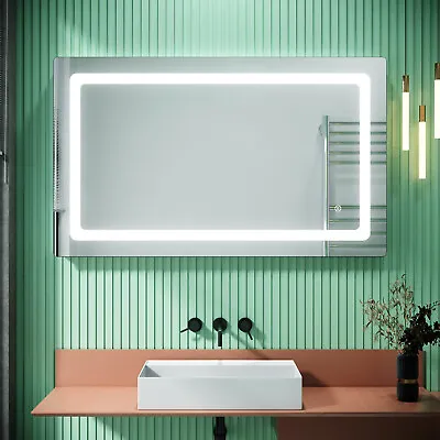 LED Bathroom Mirror With Shaver Socket Illuminated Lights Demister Touch Sensor • £75.99