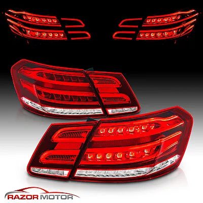 2010 2011 2012 2013 Fit Mercedes Benz E-Class Sedan Red Clear LED Tail Lights • $369.88