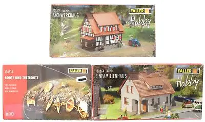 Faller 'ho' Scale Lot Of 3 Water Sports Family House & Half Timbered House Kit • £29.50
