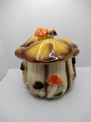 Vintage HOMCO Mushroom Cookie Jar Canister W/Lid 1410 • $26