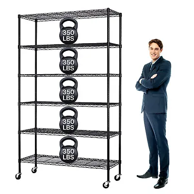 6-Tier Heavy Duty Metal Shelving Unit Adjustable Garage Shelves Storage Rack • $111.72