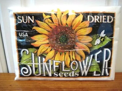 Mary Lake Thompson  Sunflower Crate Label  Flour Sack Towel  • $9.50