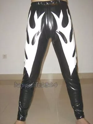 Adult Spandex Zentai Wrestling Tights/Pants Trousers Metallic White/Black S-XXL • $26.99