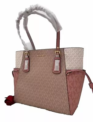 AUTH NWT MICHAEL Michael Kors Voyager Monogram ColorBlock Tote-Sunset Rose/Multi • $229.99