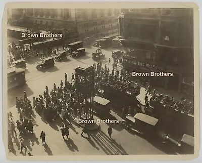 Vintage 1920s NYC 5th Avenue & 42nd St Traffic Tower Crowds Cars Photos (2p) • $19.97