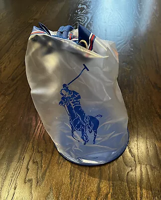 Vintage Ralph Lauren Polo US OPEN Tennis Bag Back Pack Clear Blue Bucket Bag • $14.99