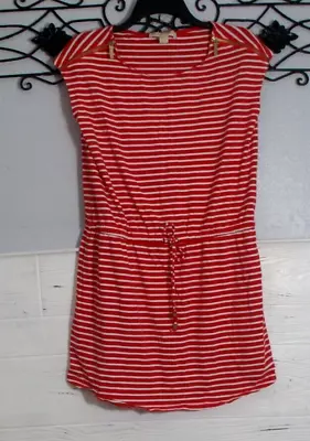 Michael Kors Dress Size M Red Striped Short Sleeve Round Neck • $14.95