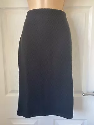 Black Midi Pencil Skirt With Zip Detail On Back Size 12 • £10
