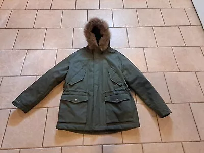 Goodfellow Jacket Mens XL Olive Green Selby Arctic Parka Faux Fur Trim Coat Nwt • $22.99