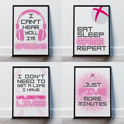 £4.75 • Buy Black Pink Xbox Inspired Gaming Print Poster Girls Bedroom Gamer Gifts Teen