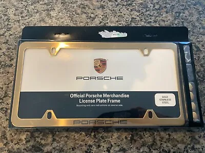 Porsche Design Satin Gold Slimline  Porsche  License Plate Frame W/hardware • $89