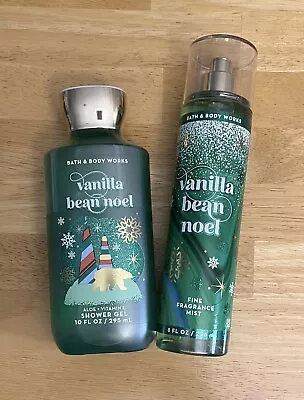 Bath & Body Works VANILLA BEAN NOEL 2 Pc Shower Gel & Fragrance Mist FULL SIZE • $17.99