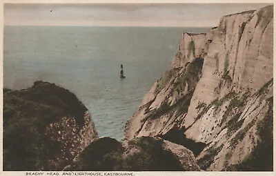 BEACHY HEAD AND LIGHTHOUSE EASTBOURNE Sussex - Vintage POSTCARD • £3.97