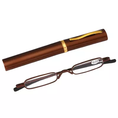 Metal Reading Glasses Readers Pocket Slim Mini Eyeglasses With Tube Case+1.0~4.0 • $4.13