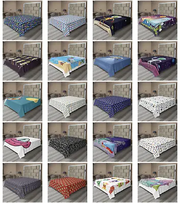 Ambesonne Alien Pattern Flat Sheet Top Sheet Decorative Bedding 6 Sizes • $26.99