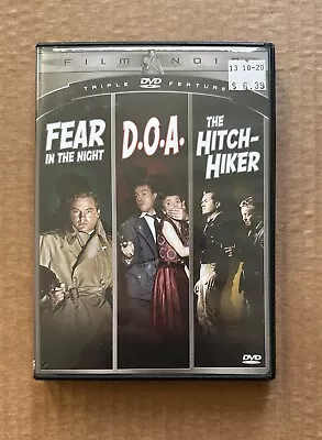 FILM NOIR TRIPLE FEATURE Fear In The Night 1947 D.O.A. 1949 Hitch-Hiker 1953 DVD • $3.95