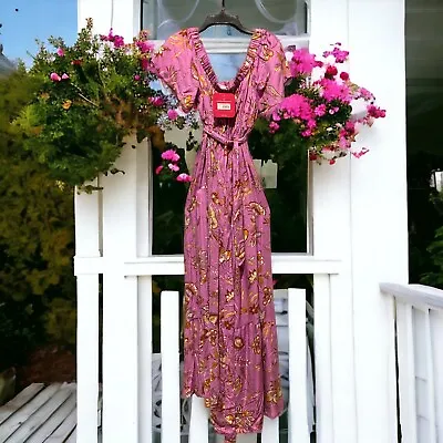 Women's Medium Isabel Maternity Violet Floral Maxi Dress • $13.88