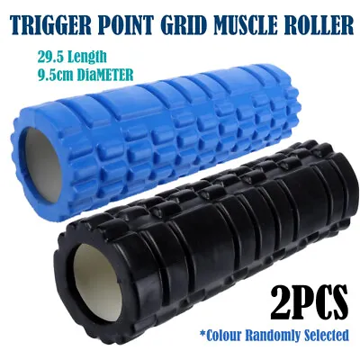 $27.38 • Buy 2Pcs Trigger Point Grid Design Foam Roller Massage Pilates Gym Exercise AU STOCK