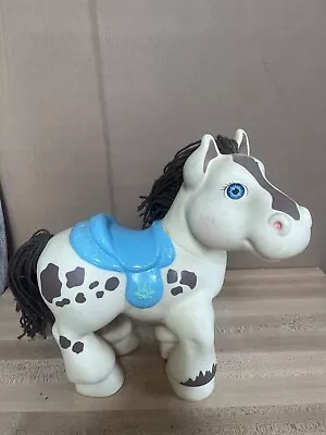 Cabbage Patch Kids Horse Crimp & Curl Pony Vintage 1992 CPK White Brown Blue • $24.99