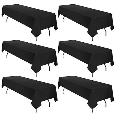 6 Pack 60 X 126 Inch Tablecloth Black Polyester Tablecloth For 8 Ft Rectangl... • $58.95