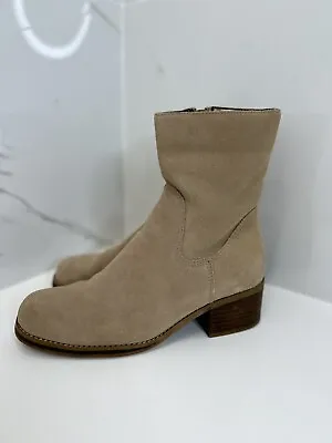 Vintage 90s Y2K Candie’s Suede Color Square Toe Block Heel Boots • $38.35