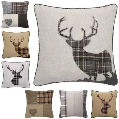 £2.99 • Buy FAULTY SECONDS  Stag, Patchwork Tartan Heart 18  Cushion Covers RRP £7.99