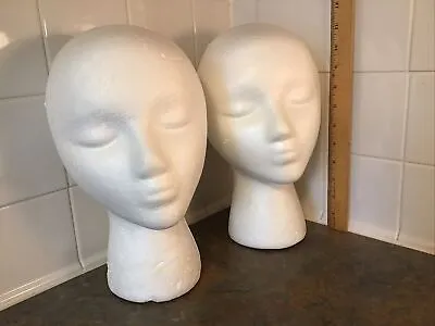 2  Styrofoam Wig Head Mannequin Form Hats Vintage • $8