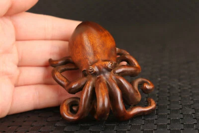 £23.40 • Buy Chinese Boxwood Handmade Octopus Fish Figure Statue Netsuke Collectable