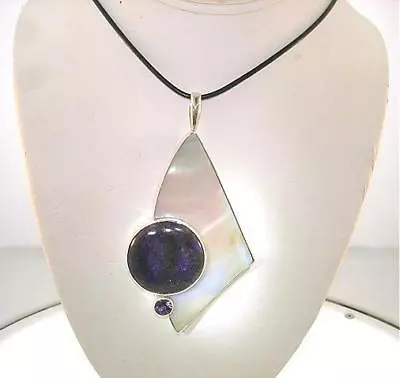 Marta Howell GL MotherPearl Sugilite Amethyst Pendant #3 • $455