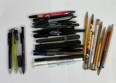 Vintage Pen Pencil Mechanical Pencil Lot Vintage (34) Pencil Pen Writing Lot WOW • $29.99