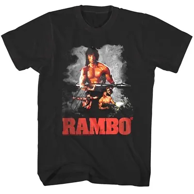 Rambo Rocket Launcher Movie Poster Men's T Shirt Stallone Action Hero Soldier • $32.50