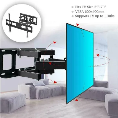 TV Wall Bracket Mount Swivel Tilt For 32 40 42 46 50 55 60 70  TVs Full Motion • £23.95