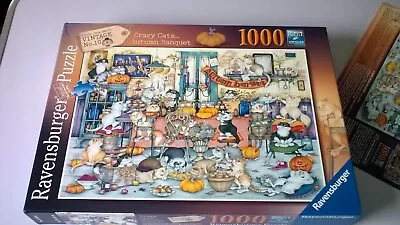 Ravensburger Crazy Cats AUTUMN BANQUET PUZZLE 1000 Pieces • £4